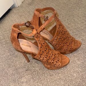 Aldo Women's Brown Cutout Heels